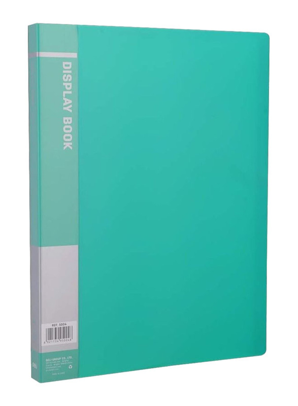 Deli 60-Pocket A4 Display Book File, Green