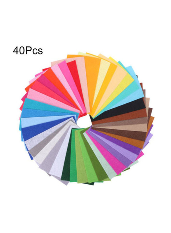 Soft Nonwoven Patchwork Felt Sheet, 40 Pieces, Multicolour