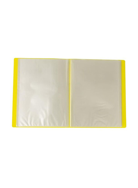 Maxi 60-Pocket Display Book With Flourescent Cover, Yellow