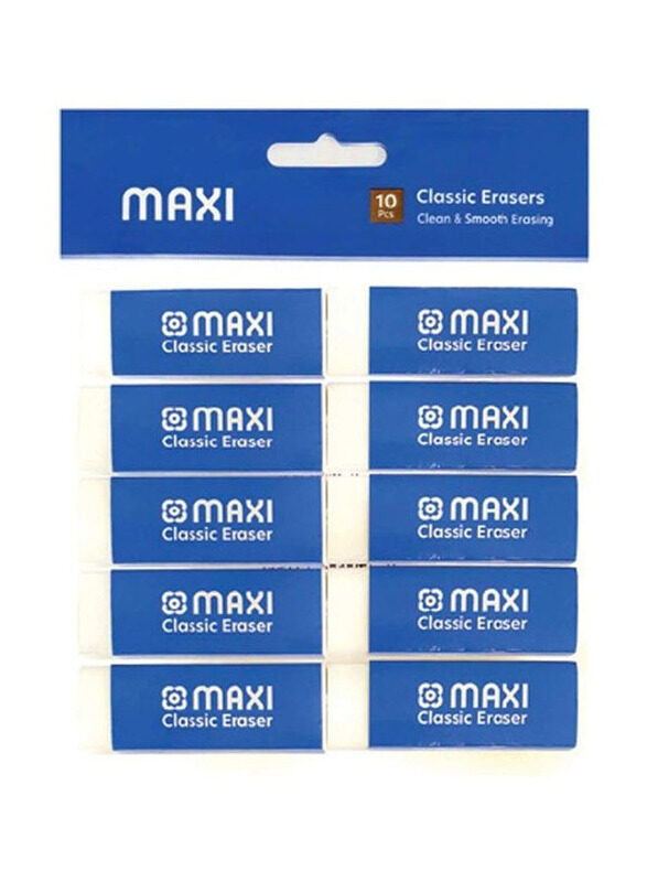 

Maxi 10-Piece Classic Erasers, White