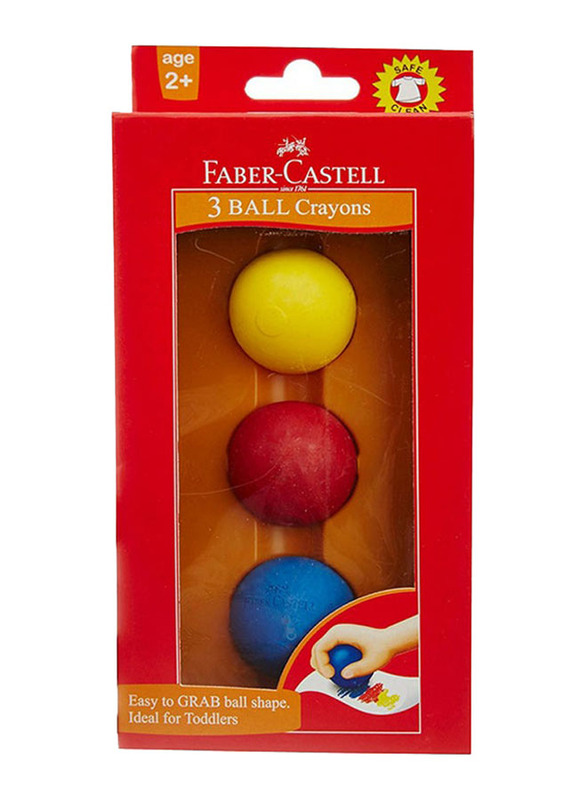 

Faber-Castell Kindergarten Ball Crayons, 3 Pieces, Red/Yellow/Blue