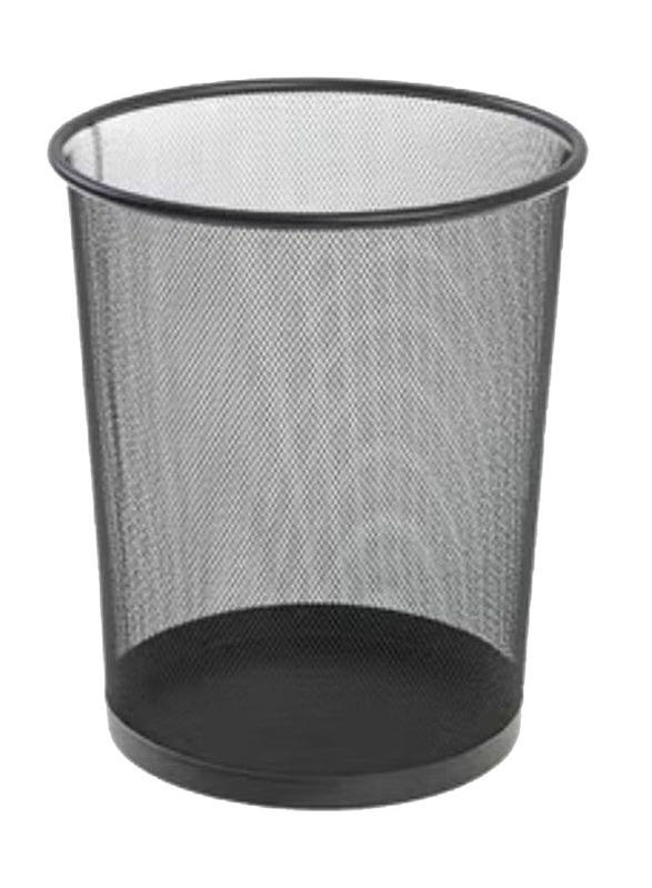 Cylindrical Mesh Dust Bin, Black