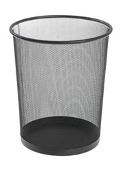 Cylindrical Mesh Dust Bin, Black