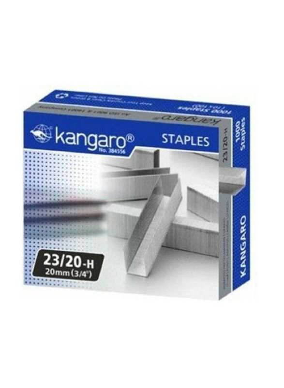 Kangaro 23/20H Stapler Pins, 1000 Pieces, Silver