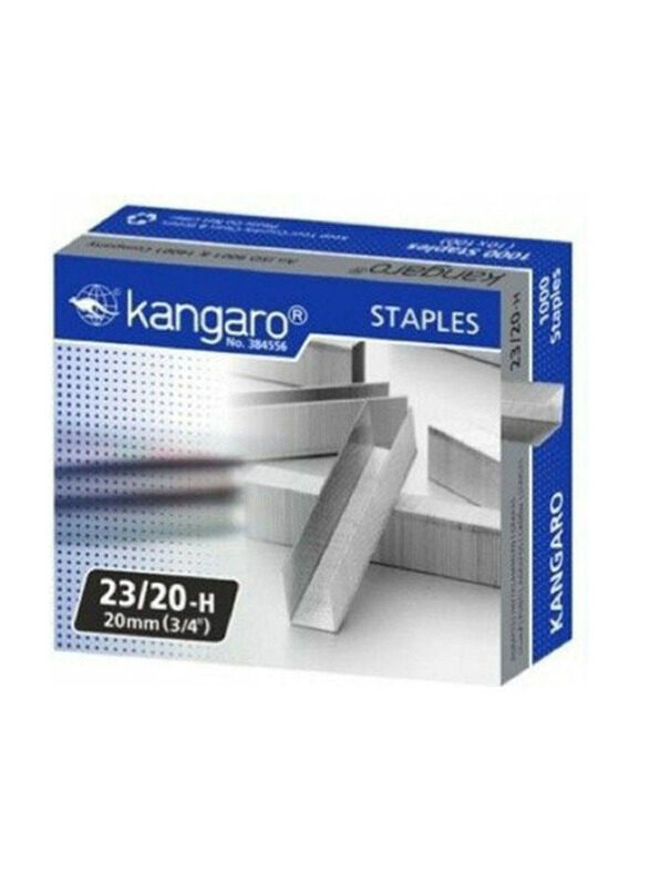 

Kangaro 23/20H Stapler Pins, 1000 Pieces, Silver