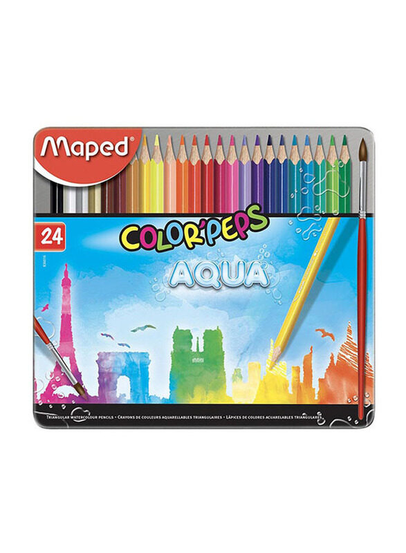 

Maped Metal Box Aqua Watercolour Pencil Set, 24 Pieces, Multicolour