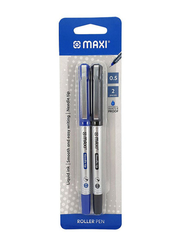 Maxi 2-Piece Rollerball Pen Set, Blue/Black