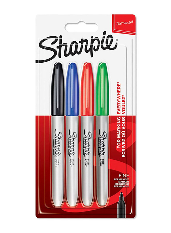 Sharpie 4-Piece Permanent Marker Fine Tip, Multicolour