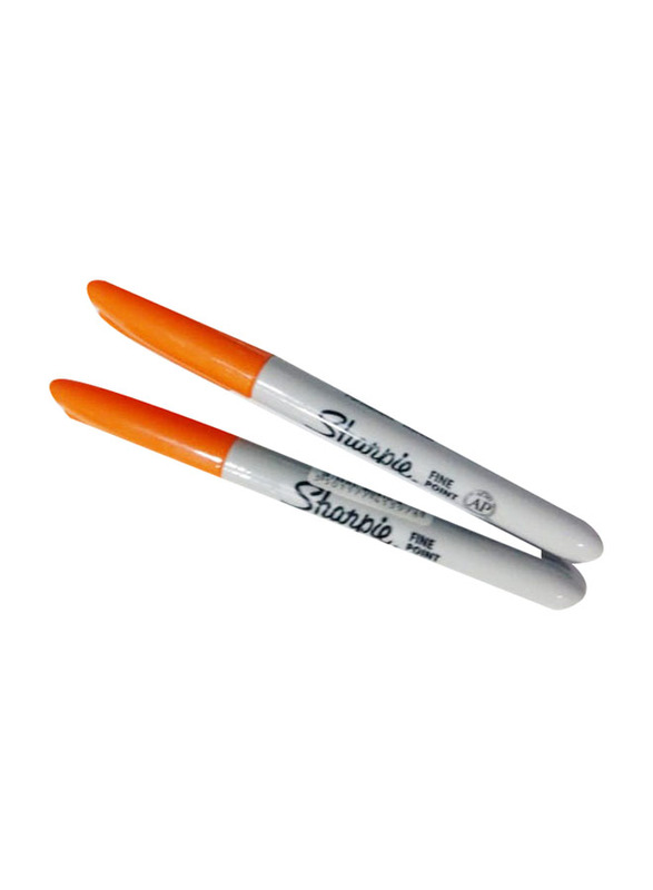 Sharpie 2-Piece Fine Point Permanent Marker, Orange