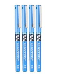 Pilot 4-Piece V5 Hi-Tecpoint Fine Rollerball Pen Set, Light Blue