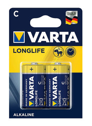 Varta Longlife Alkaline C Battery, 2 Pieces, Multicolour
