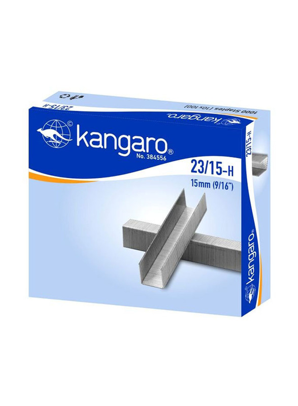 Kangaro 23/15-H Stapler Pins, 1000 Pieces, Silver