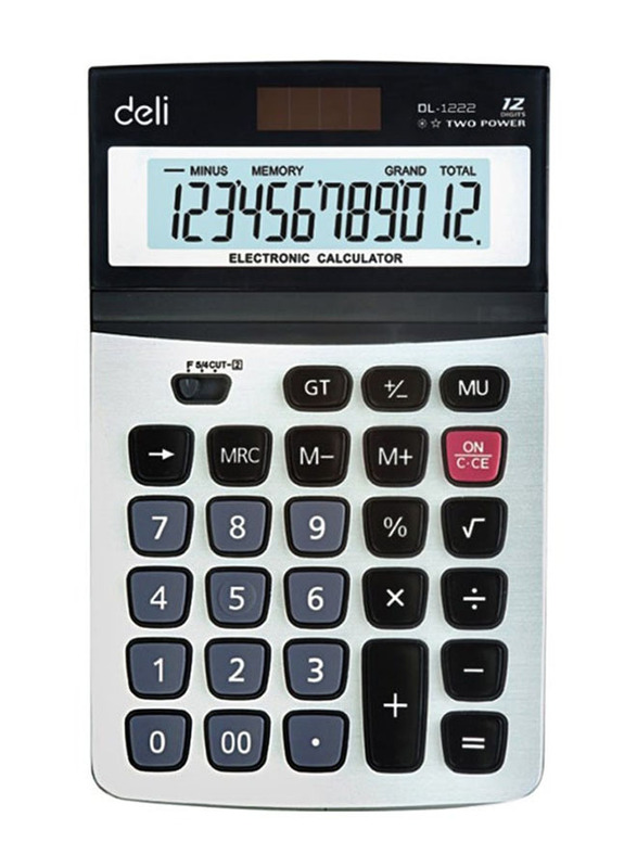 Deli 12-Digit Basic Calculator, NO-1217, Black
