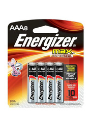 Energizer 1.5V Max AAA Batteries, 8 Pieces, Silver/Black