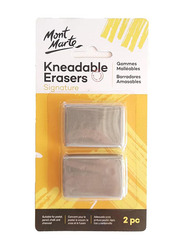 Mont Marte 2-Piece Kneadable Eraser Set, Grey