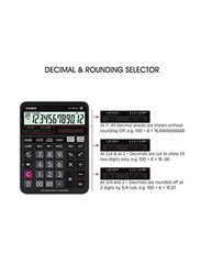 Casio Basic Calculator, DJ120D Plus, Black/Grey