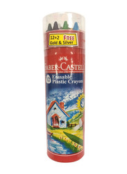 Faber-Castell Erasable Crayons, 12 Pieces, Multicolour