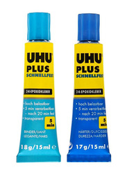 UHU Component Epoxy Adhesive, 2 Pieces, Clear