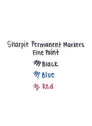 Sharpie 3-Piece Fine Point Permanent Retractable Marker, Multicolour
