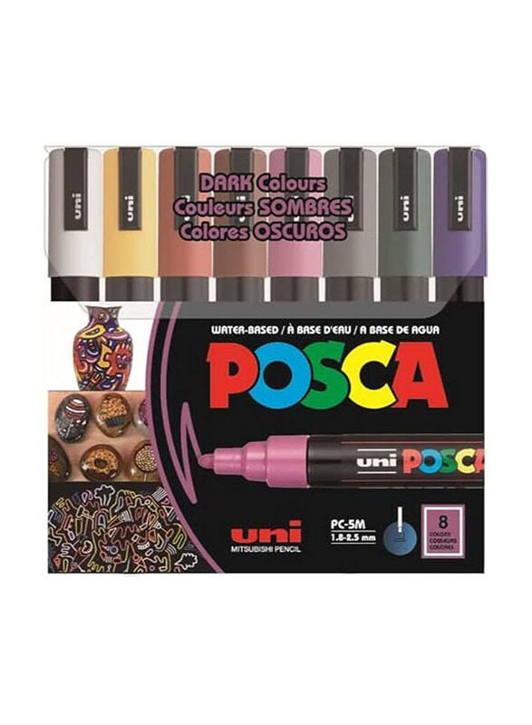 

Posca Pc-5m Water Based Permanent Marker Paint Pens Set, 8 Pieces, Multicolour