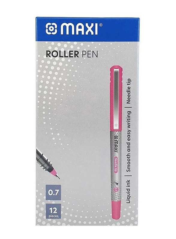 Maxi 12-Piece Roller Pen Set, 0.7mm, Pink