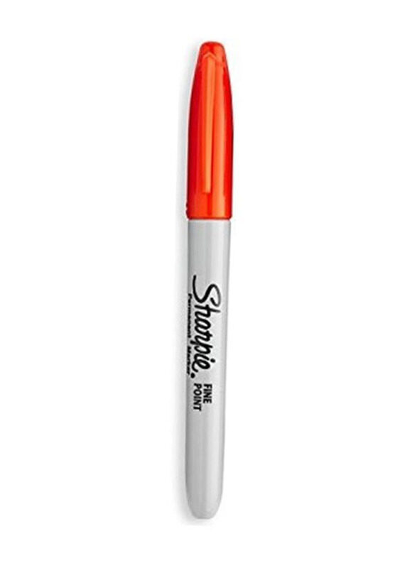 Sharpie Fine Point Permanent Marker, White/Orange