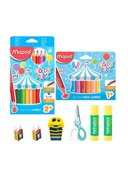 Maped 30-Piece Color Peps School Stationery Set, Red/Yellow/White