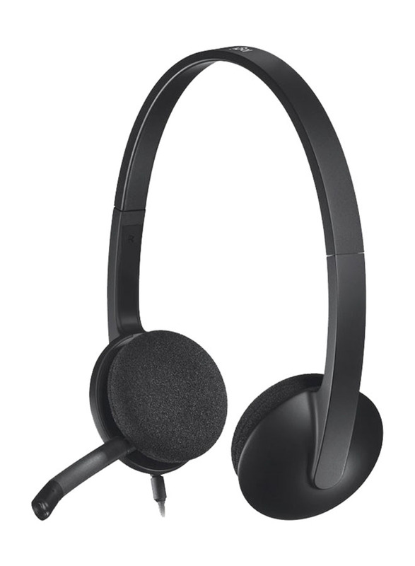 Logitech H340 USB On-Ear Wired Computer Noise-Cancelling Headset with Mic, Black