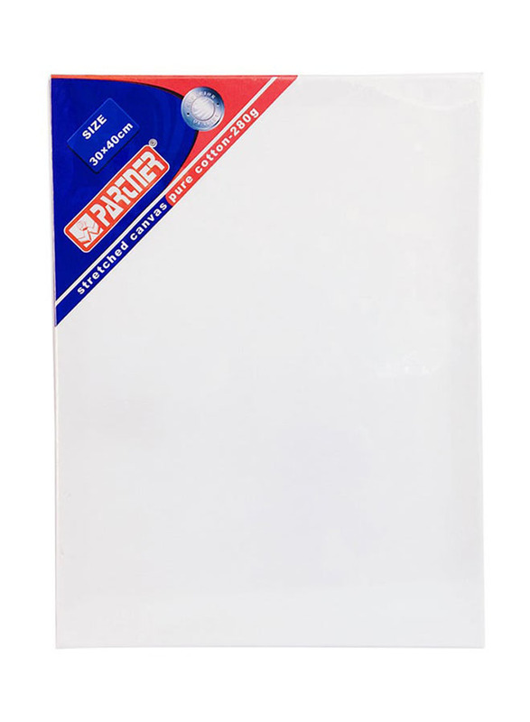 Partner A3 Stretched Cotton Canvas, 15.8 x 11.6 x 0.7-inch, White