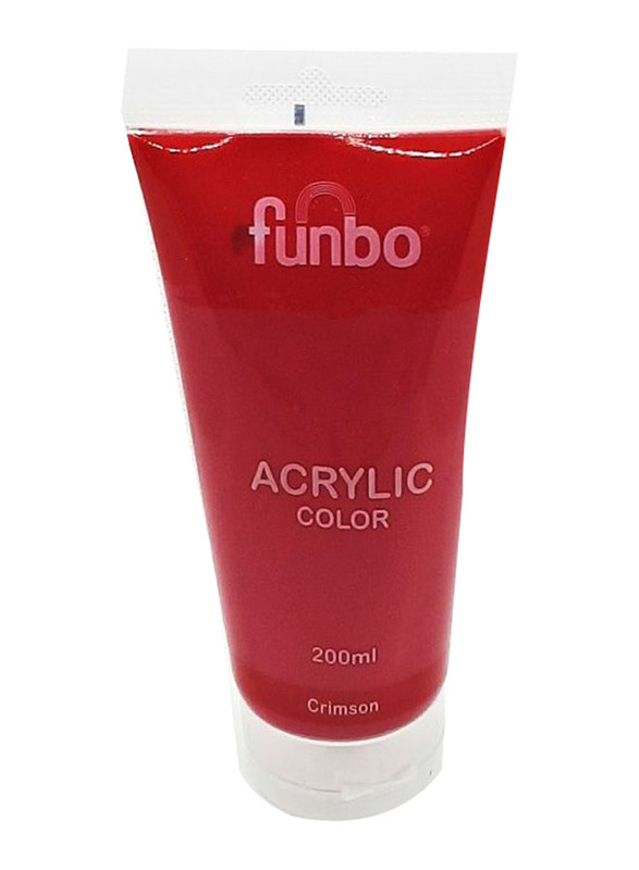 Funbo Acrylic Colour, 200ml, Crimson