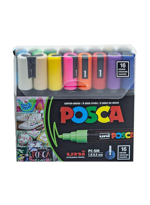 Posca PC-5M Basic Marker, 16 Pieces, Multicolour