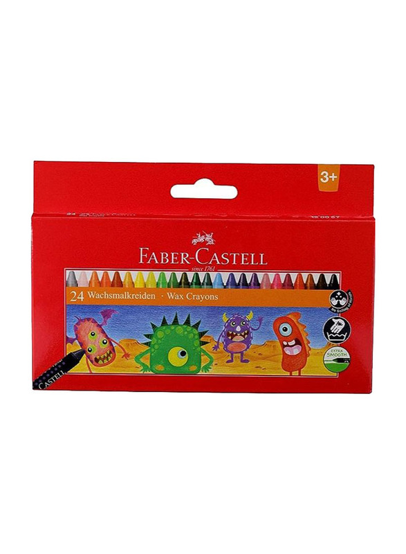 Faber-Castell Wax Crayons, 24 Pieces, Multicolour