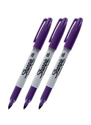 Sharpie 3-Piece Fine Point Permanent Marker, Purple