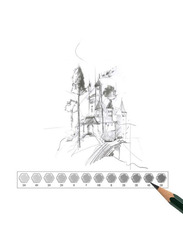 Faber-Castell 12-Piece 9000 Graphite Pencil Design Set with Metal Tin Box, Black