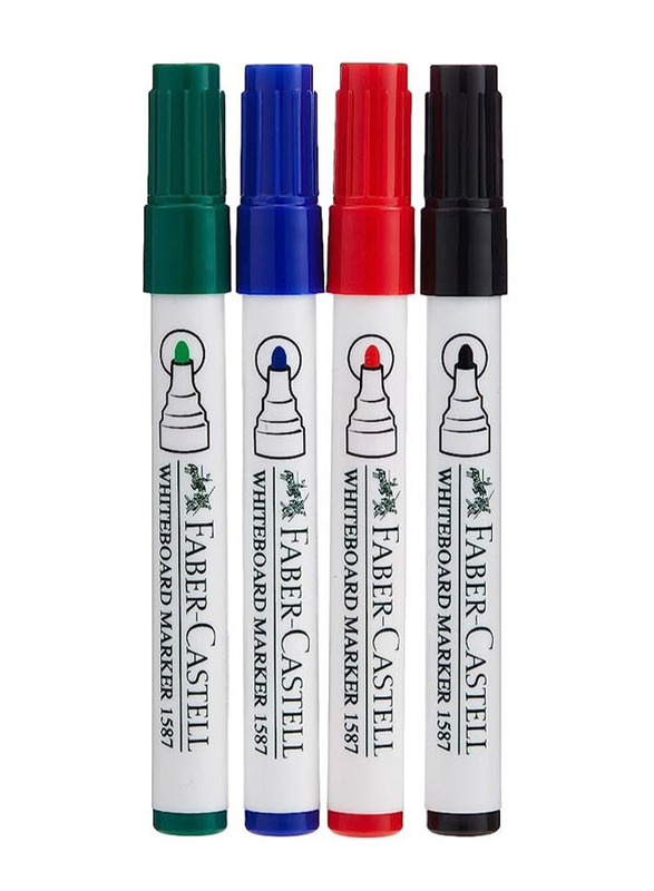 Faber-Castell White Board Marker with Duster Cleaner, Multicolour