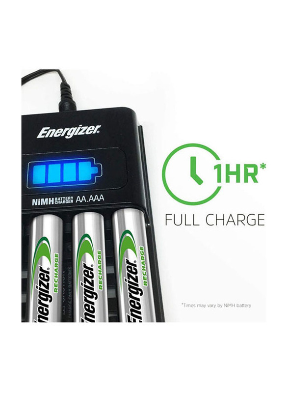 Energizer Nh12Bp2 AAA Rechargeable Ni-Mh Battery Set, 4 Pieces, Multicolour