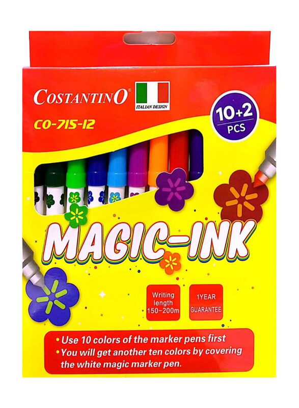 Costantino Magic Ink Pens, 12 Pieces, Multicolour