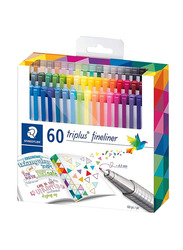 Staedtler 60-Piece Triplus Fineliner Pen, Multicolour