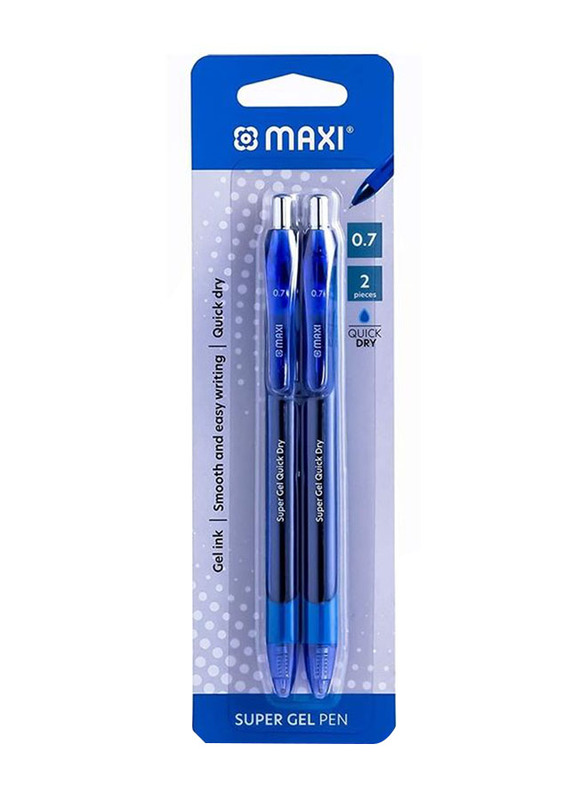 Maxi 2-Piece Gel Rollerball Pen Set, Blue