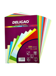 Deligao Colour Paper Set, 250 Pieces, A4 Size