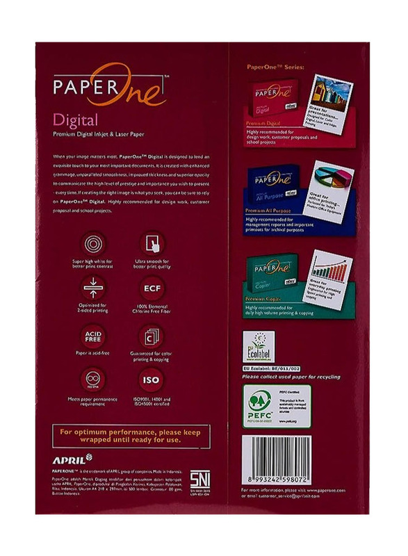 PaperOne Digital Copy Paper, 500 Sheets, 80 GSM, A4 Size