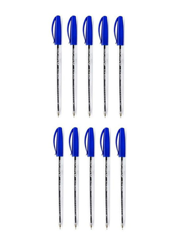 Faber-Castell 10-Piece Ballpoint Pen Set, Blue