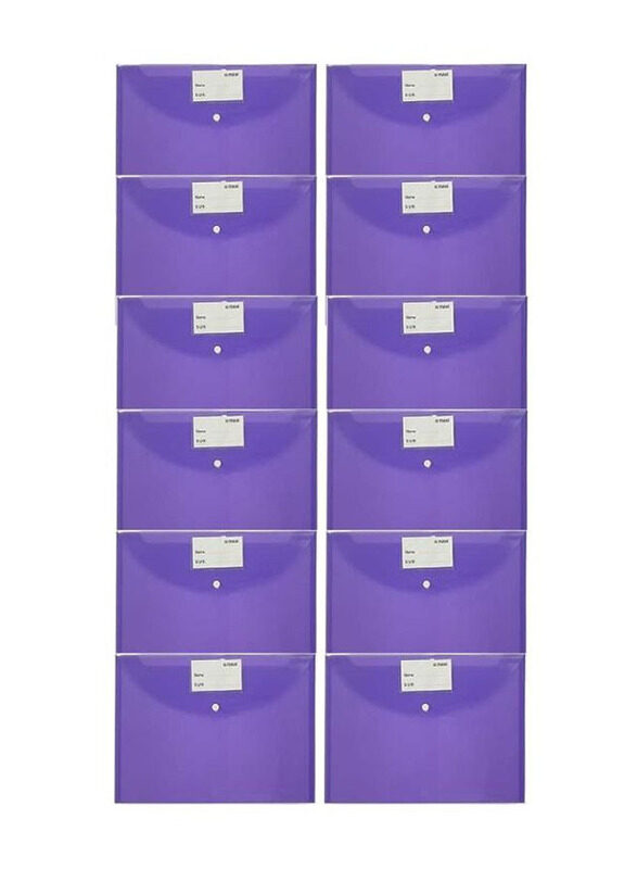 

Maxi 12-Piece Clear Document Bag, Purple