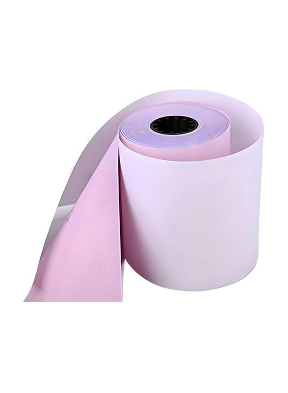 Terabyte 2Ply Premium Paper Receipt Rolls , 20 Pieces, 76 x 76mm, Pink/White