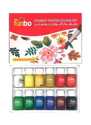 Funbo Student Poster Colour Set, 12 Pieces, Multicolour