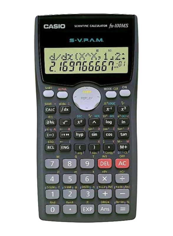 Casio 12-Digit Dot Matrix Display Scientific Calculator, Grey/Black