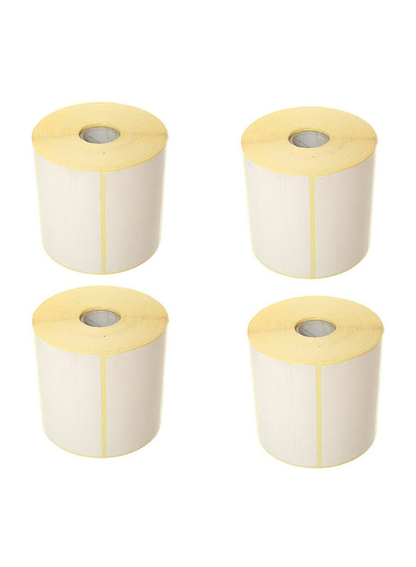 Thermal Printing Label Roll Set, 4 Pieces, White