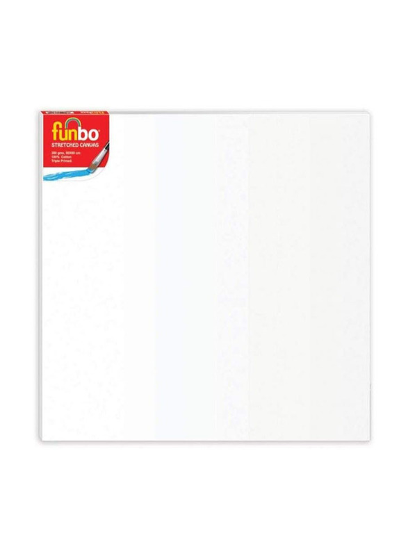 Funbo Stretched 3D Canvas Board, 60 x 60cm, White