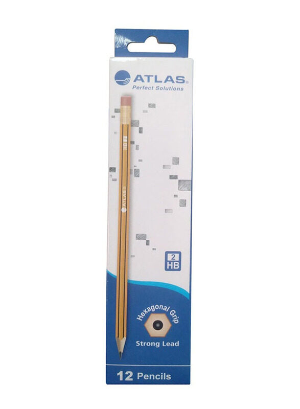 

Atlas 12-Piece HB 2 Hexagonal Grip Pencil, Multicolour