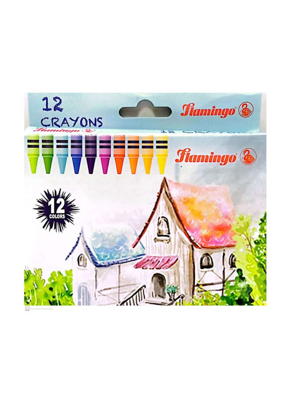 

Flamingo Wax Crayons, 12 Pieces, Multicolour